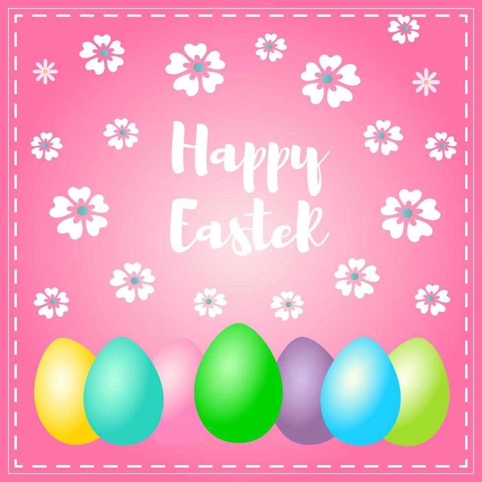 Easter greeting card with wish - happy easter vector