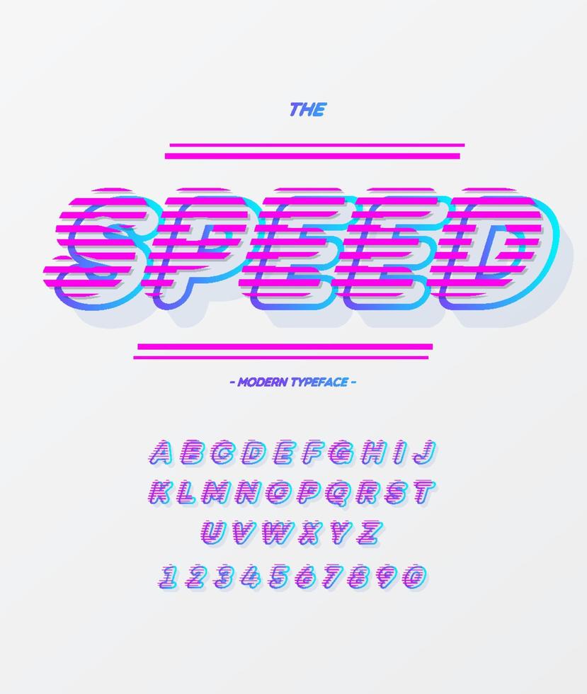 Speed alpabet on white background vector