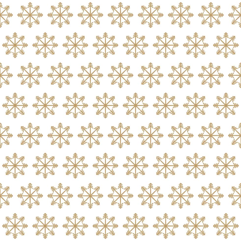 Christmas snowflake gold style seamless pattern on white background vector