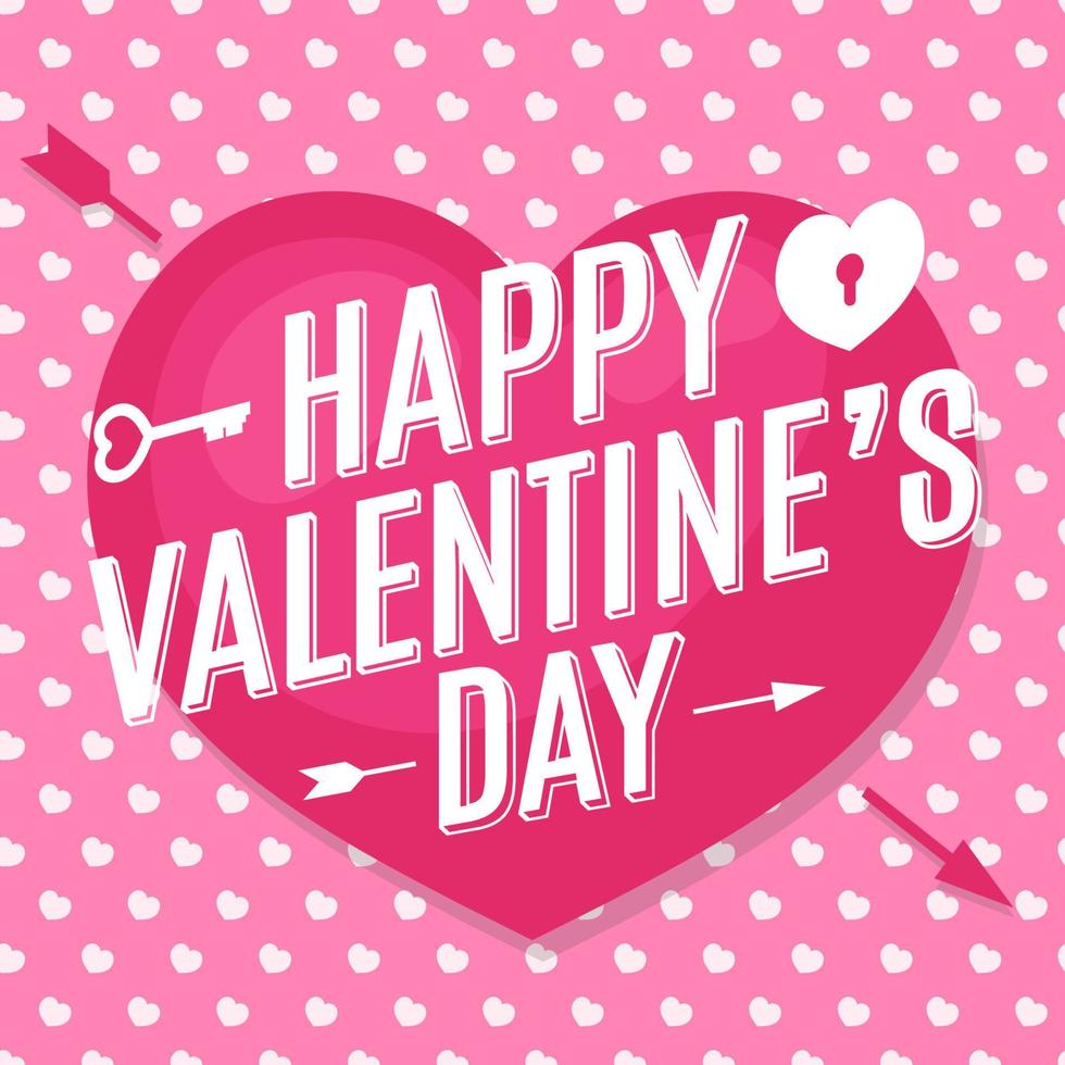 tarjeta de feliz día de san valentín con hermosa tipografía de letras felicitaciones por el lindo fondo del corazón. elemento de decoración navideña. ilustración vectorial vector