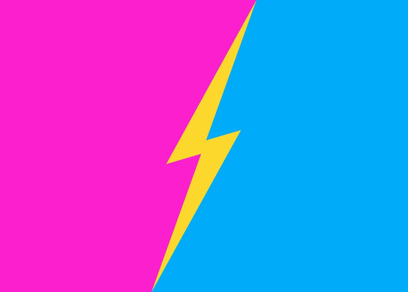 Versus lightning background pink cyan color style vector