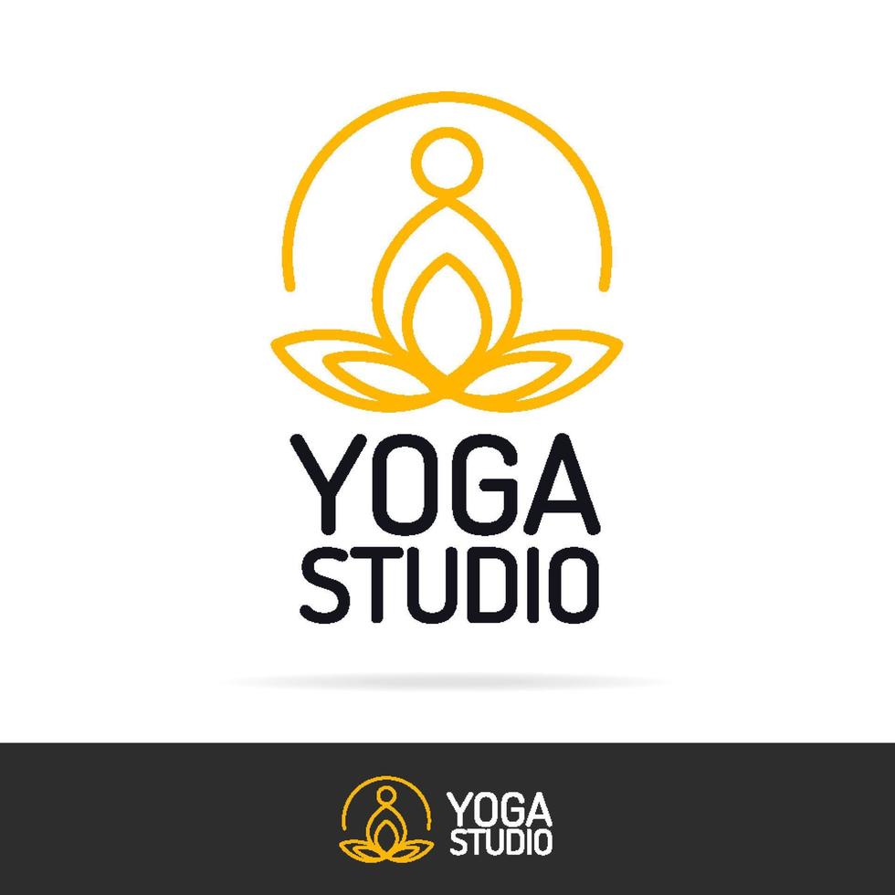 Vector yoga studio logo set