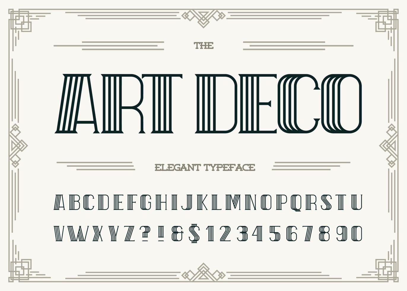 tipografía elegante art déco. vector