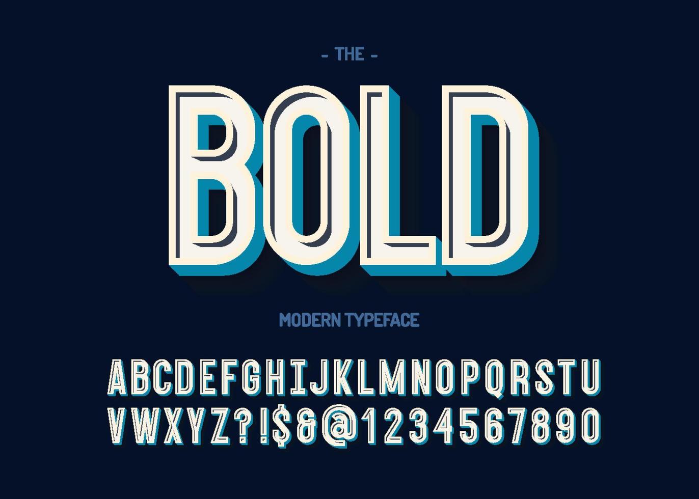 Bold font 3d style vector
