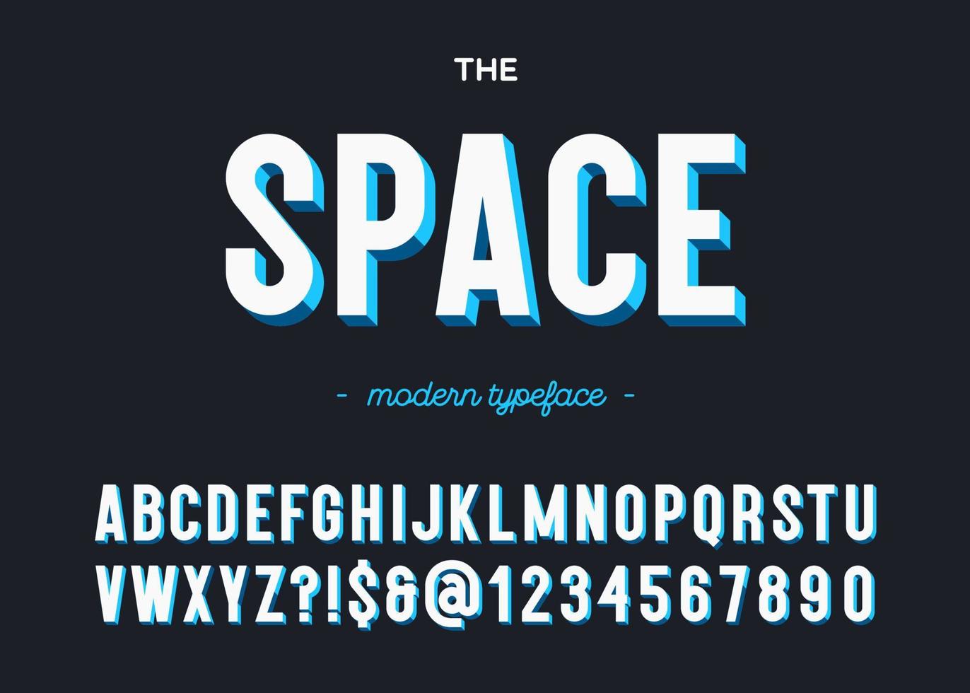 Space modern typeface. Alphabet cool colorful trend style vector