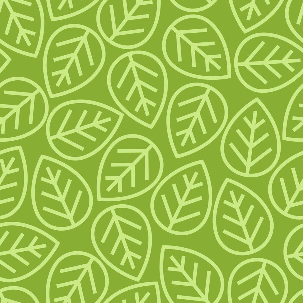 Green leaves seamless pattern line style for decoration your identity green unity vector