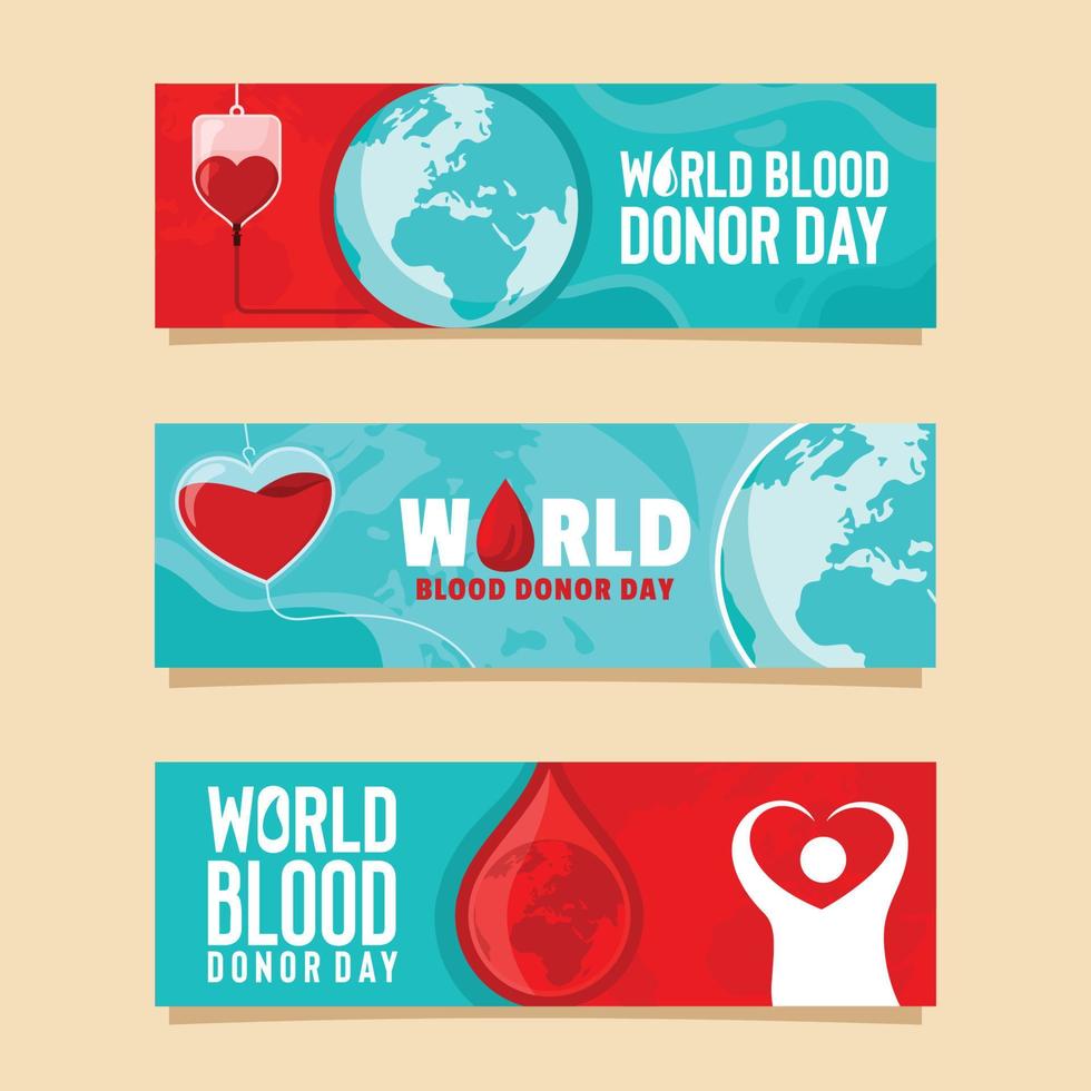 pancartas del día mundial del donante de sangre vector