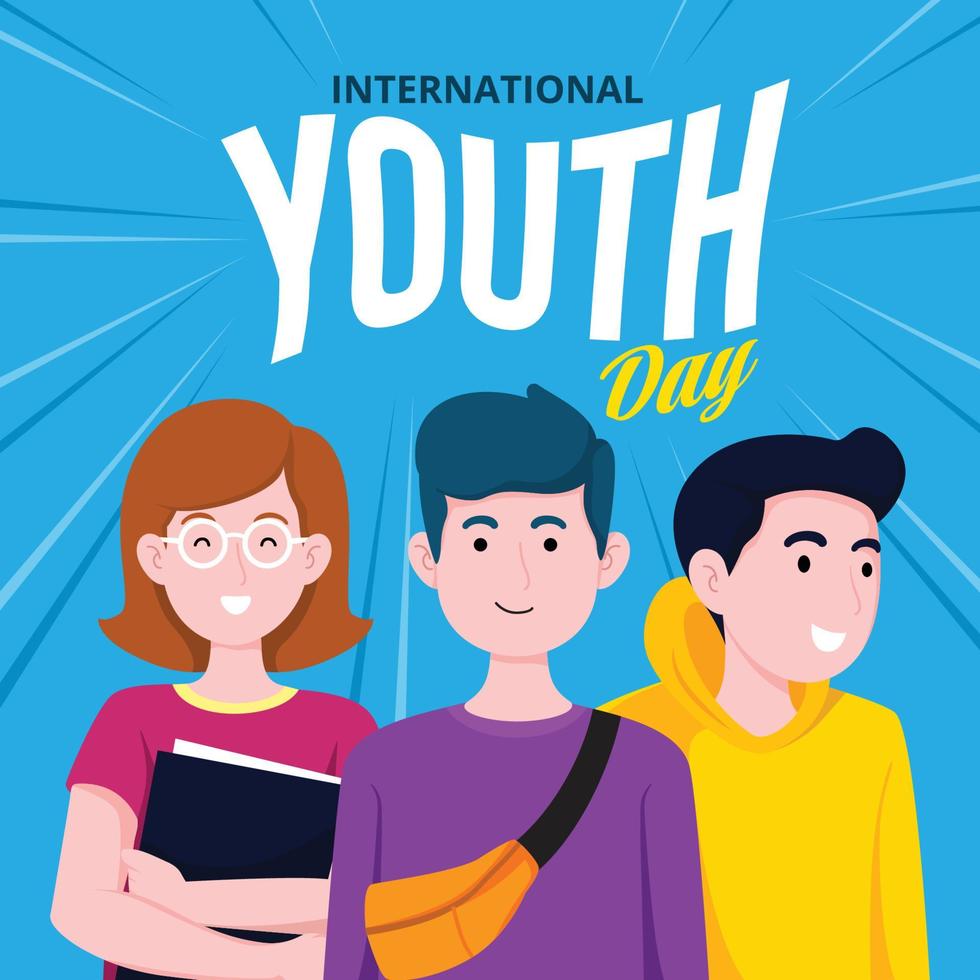 concepto del día internacional de la juventud vector