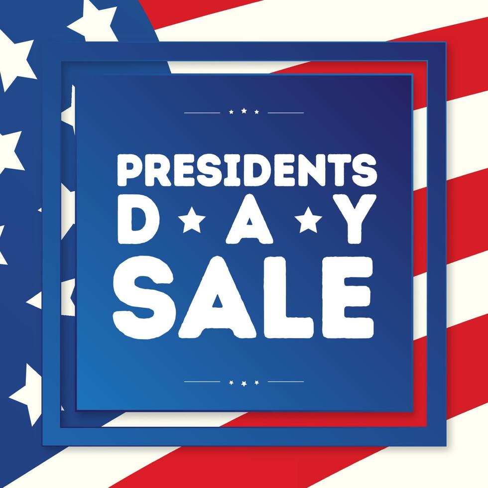 President day sale banner with american flag background for greeting