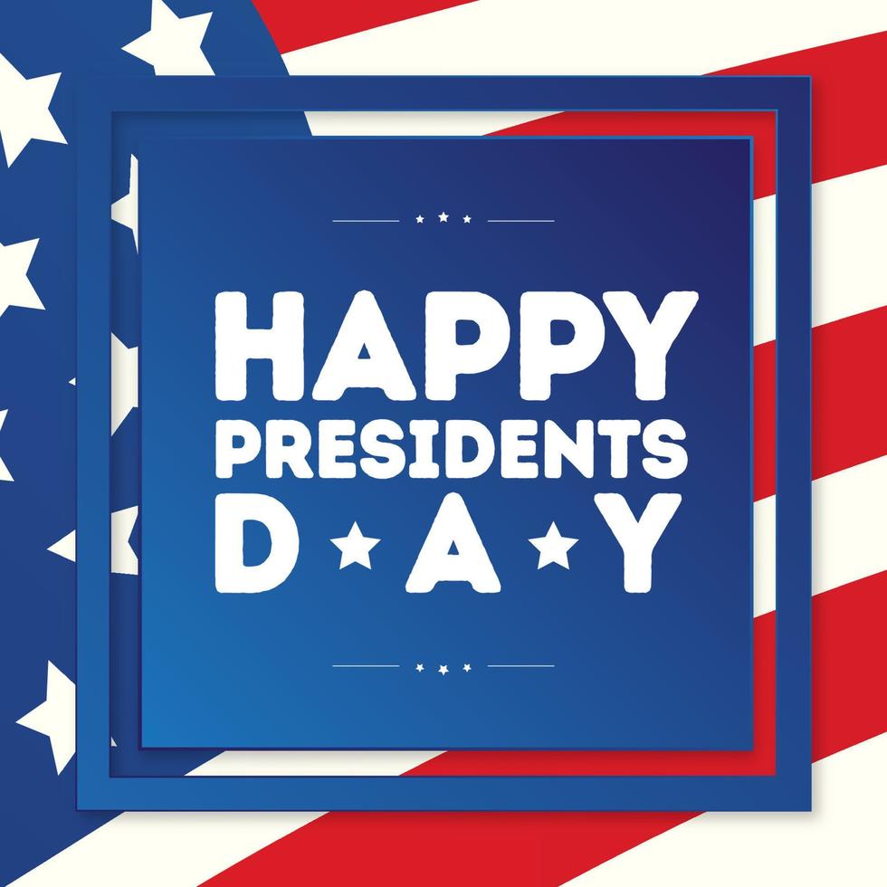 Happy president day banner with american flag background for greeting card vector