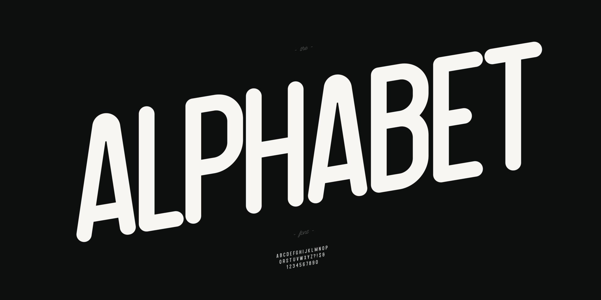 Vector alphabet rounded style modern typography