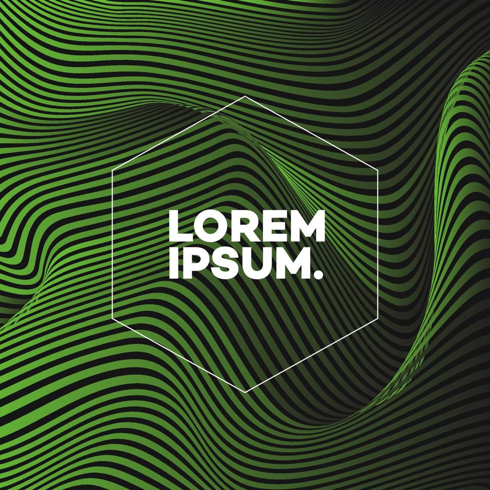 Cover design template with abstract lines green color vector