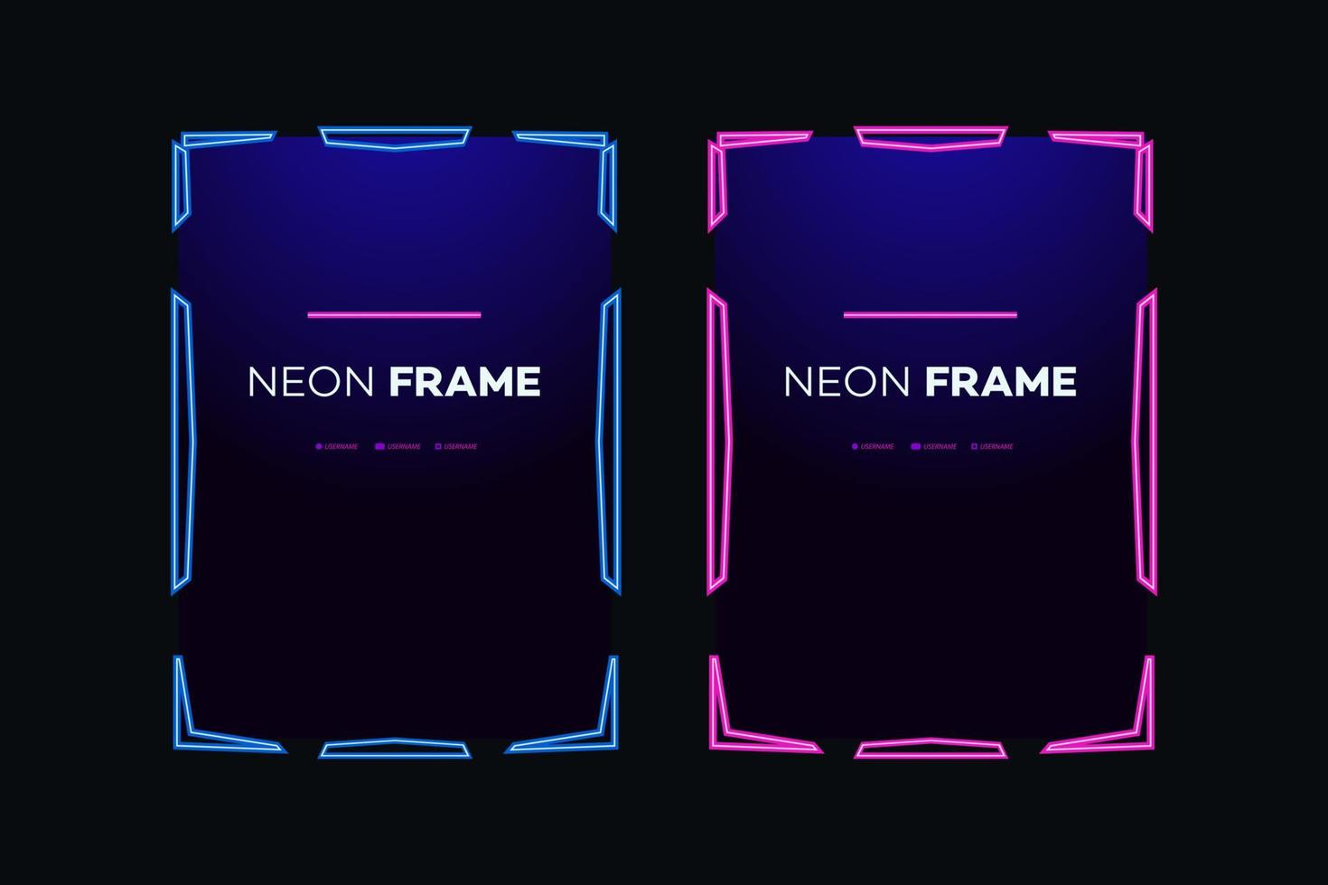 Neon frame template modern theme vector