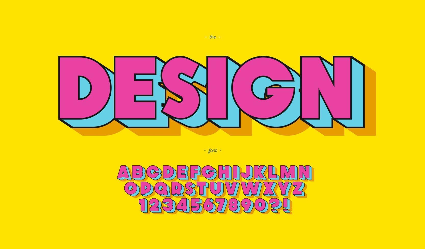 Vector design font pop art style for banner