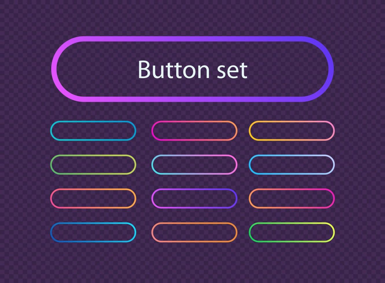 Set of vector button gradient line style