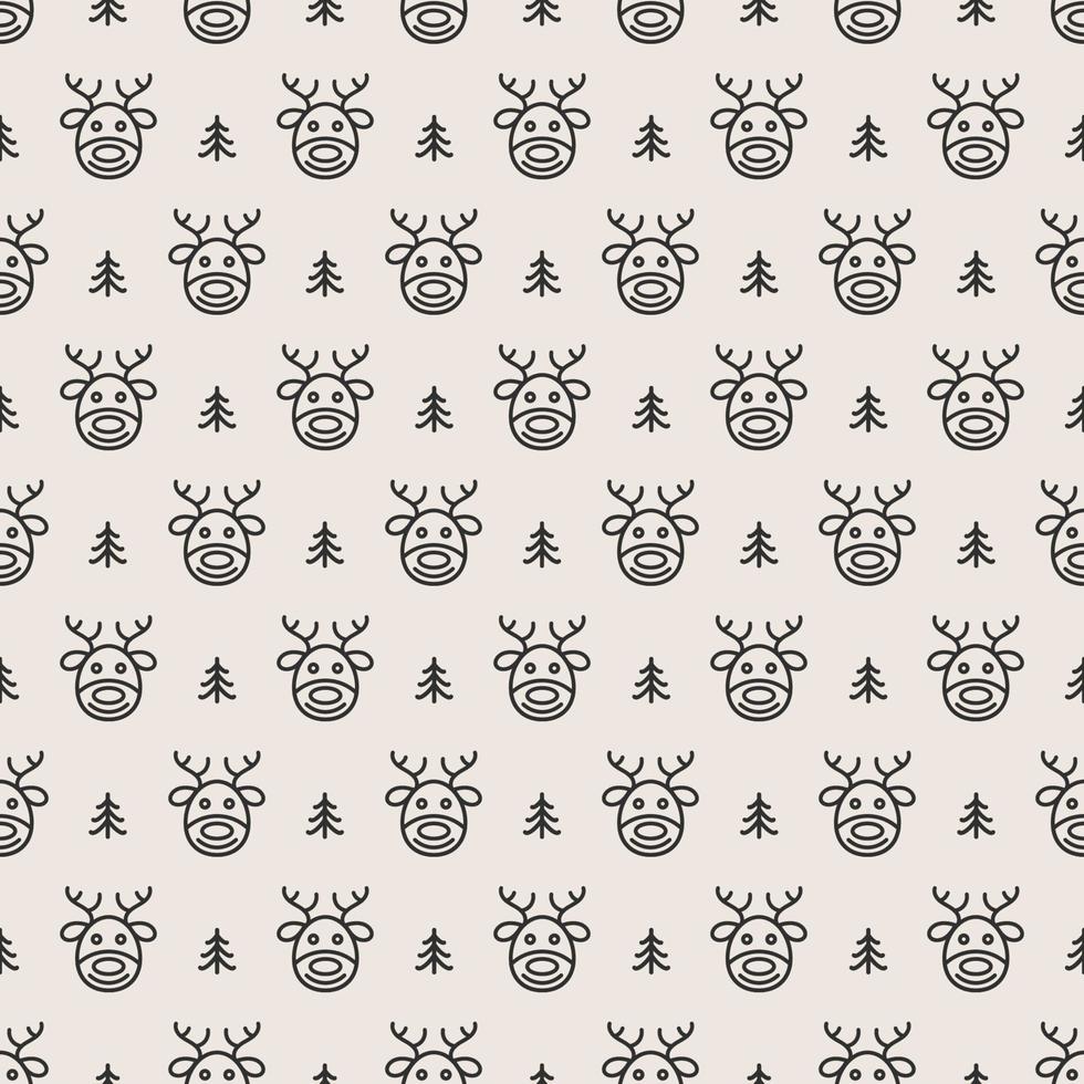 Deer seamless pattern line style on white background for product promotion vector