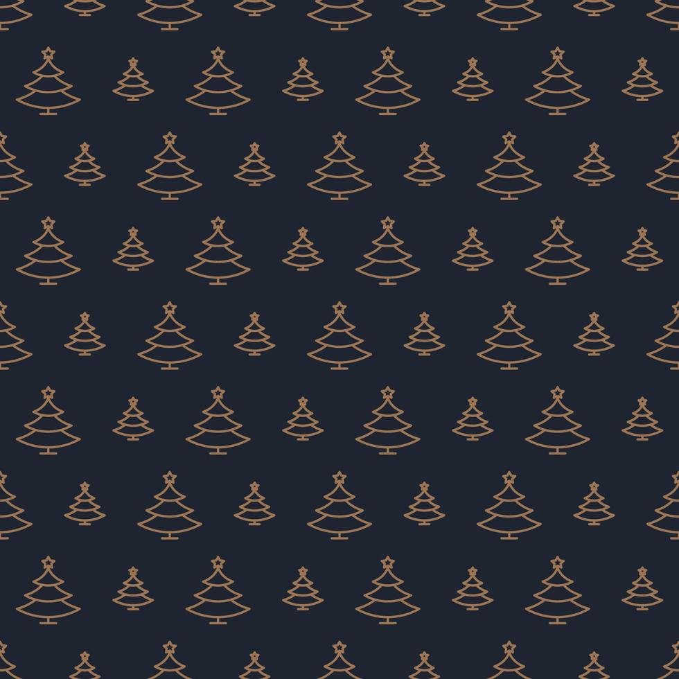 Christmas tree pattern gold style on black background for christmas sale vector