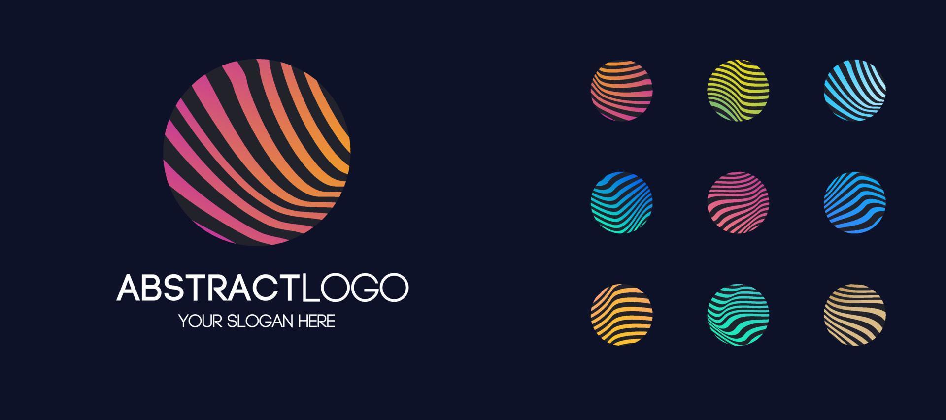 conjunto de logotipo lineal abstracto estilo degradado moderno vector