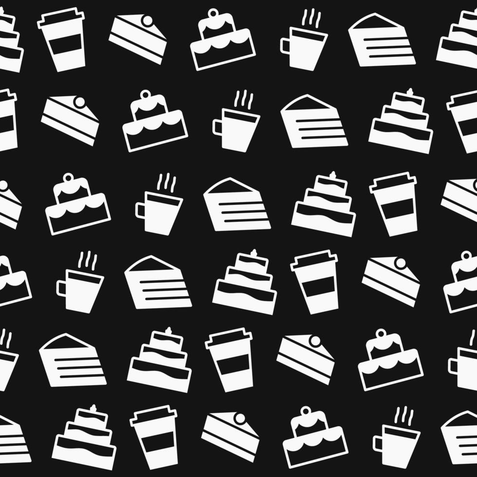 cake and coffee seamless pattern flat style vector