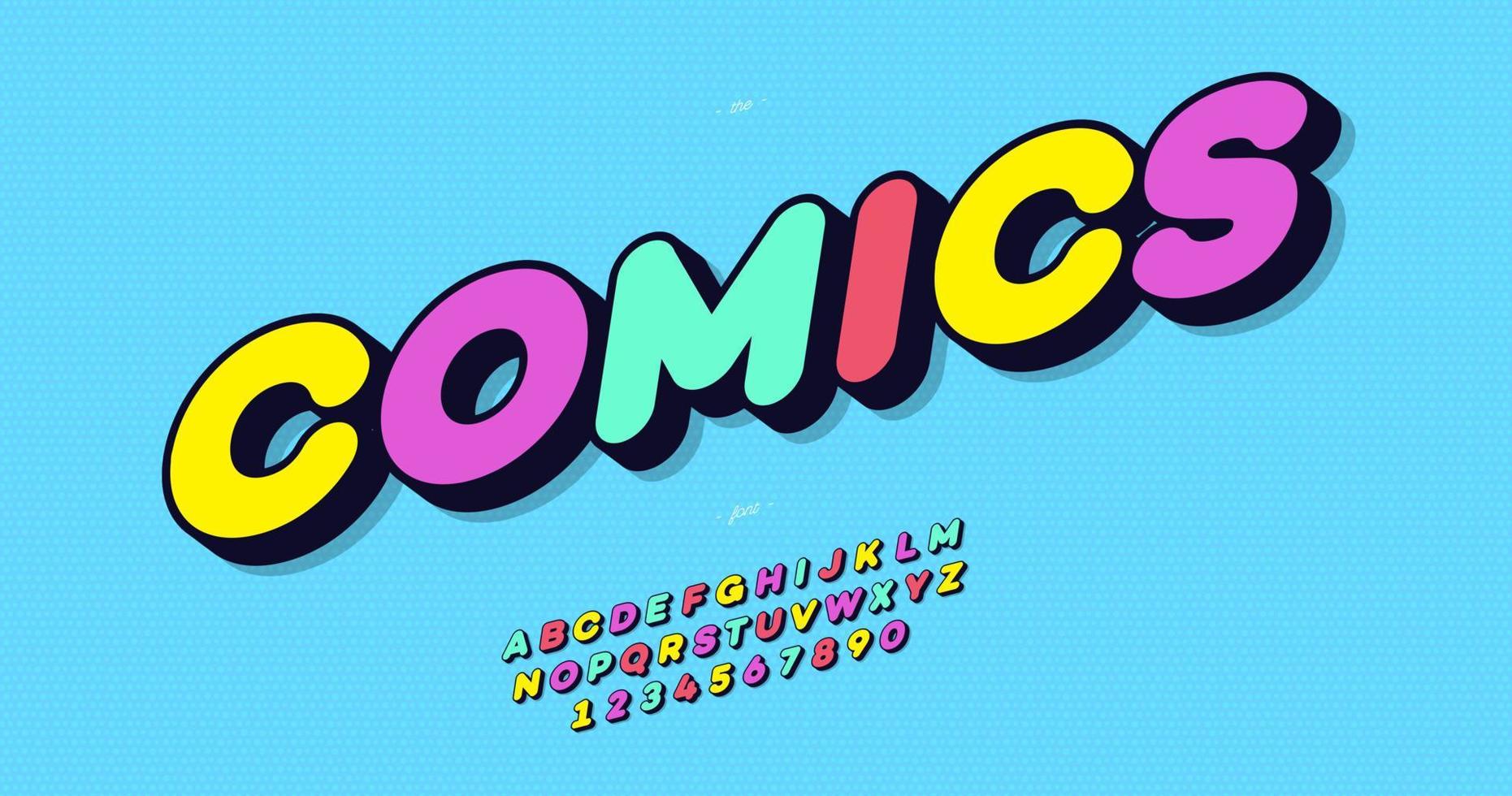 Comics vector alphabet colorful style