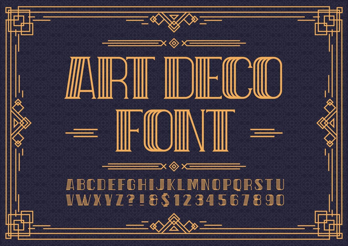 fuente art déco vector