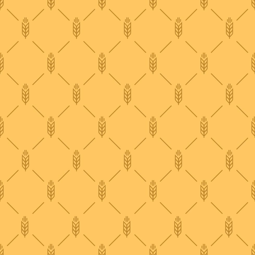 Ear seamless pattern on brown color background for decoration bakery market vector