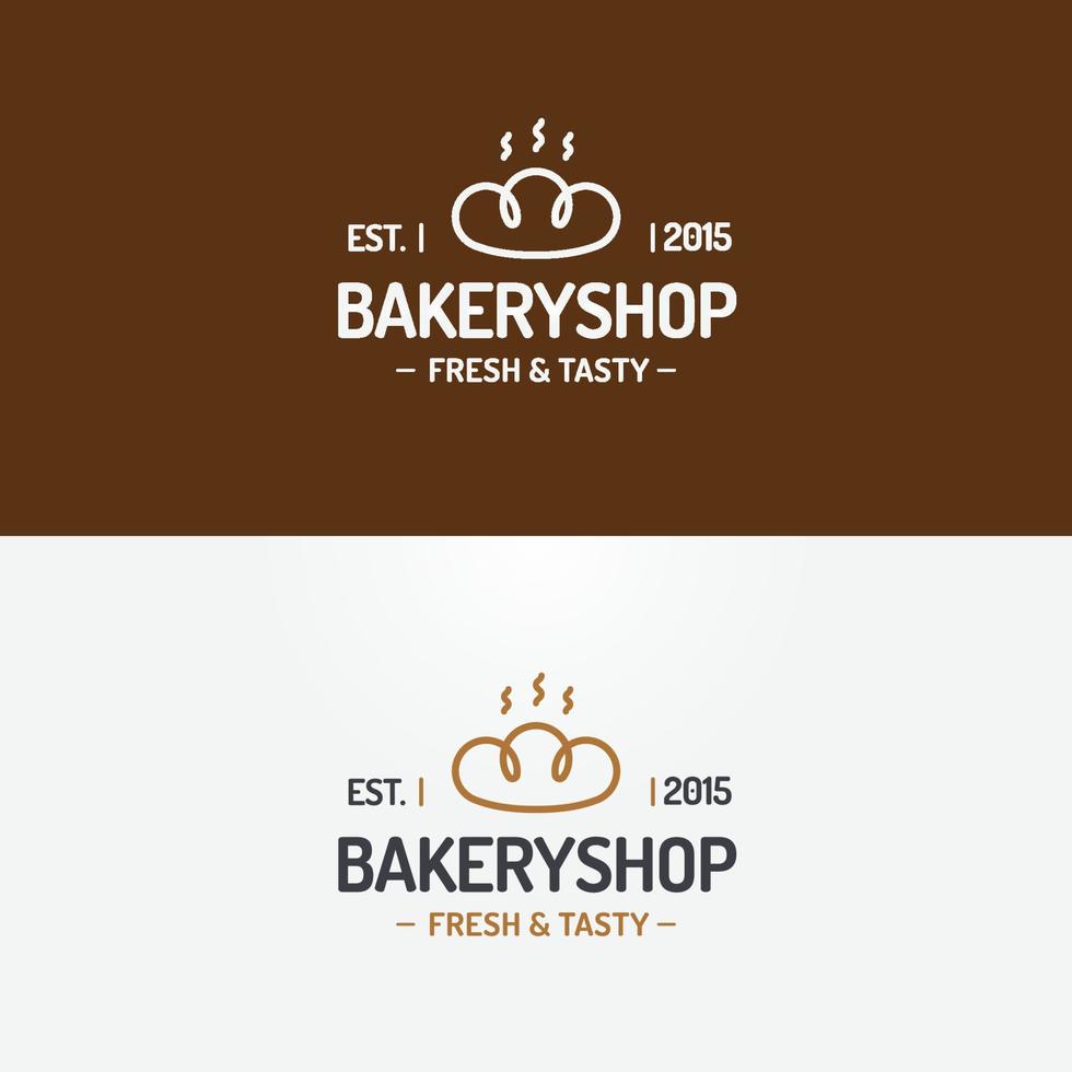 Bakery shop logo set modern line style vector