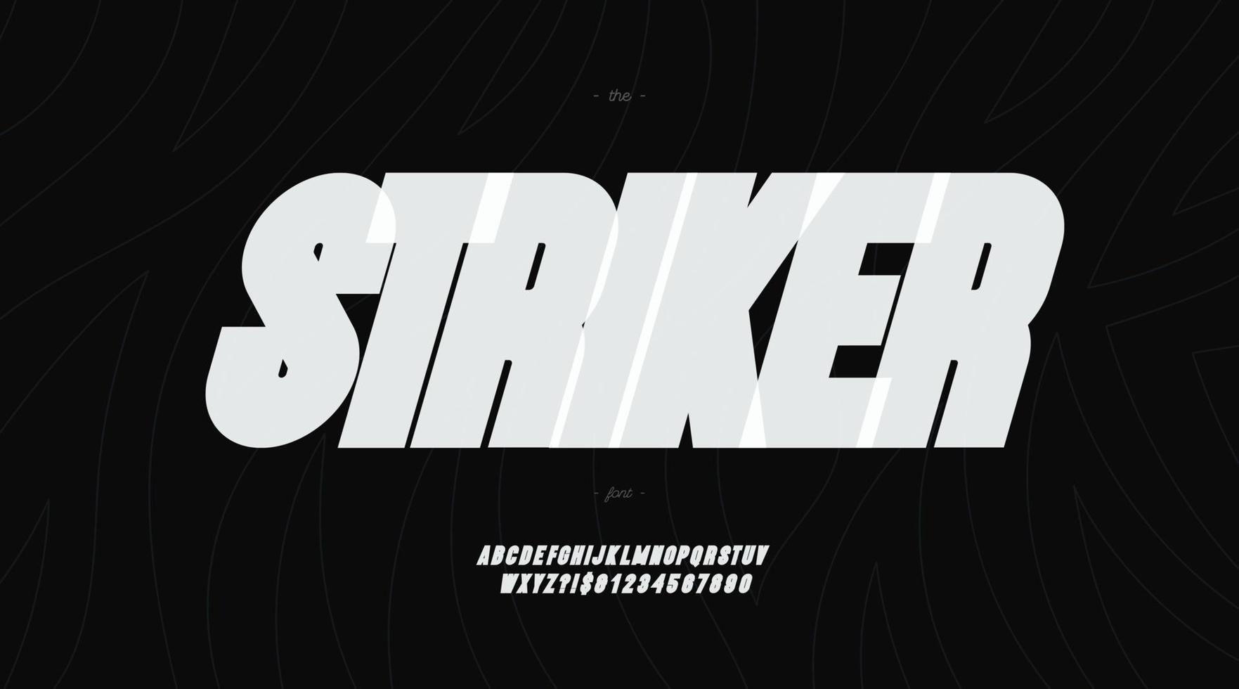Vector striker font bold style modern typography