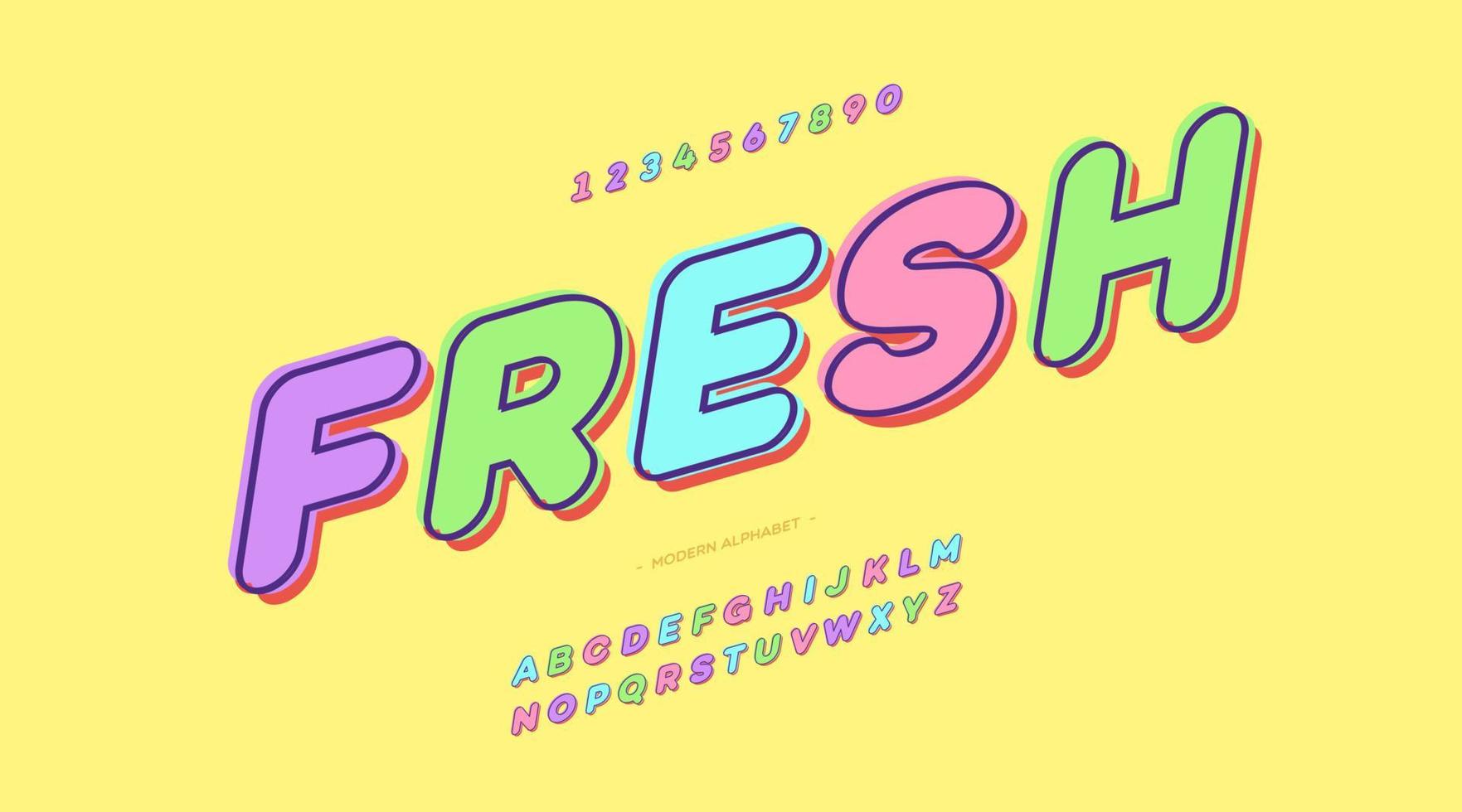 Fresh alphabet colorful style vector