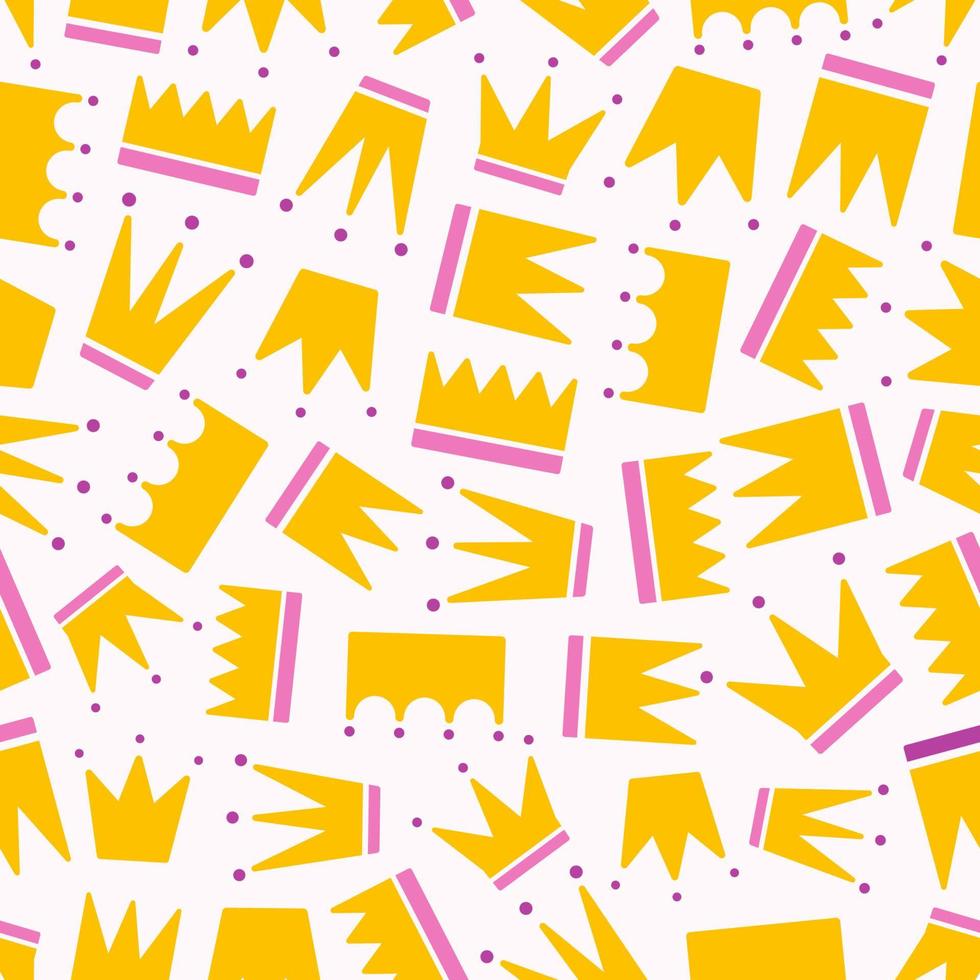 cute vector crown pattern colorful style