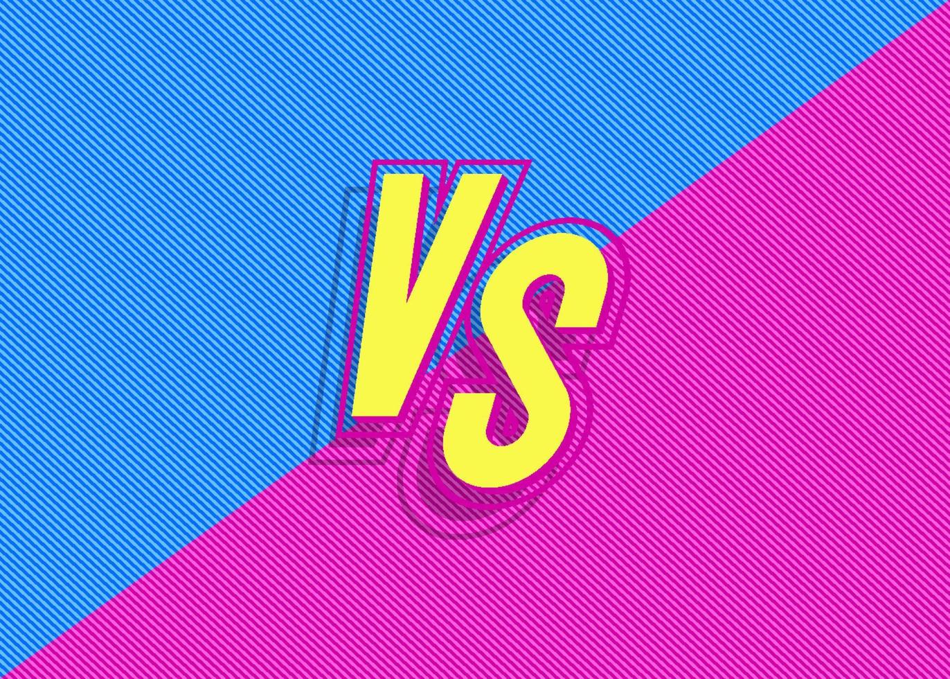 Vector versus background with vs sign modern blue pink color