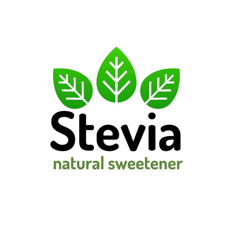 sustituto de edulcorante orgánico natural de hojas de stevia vector