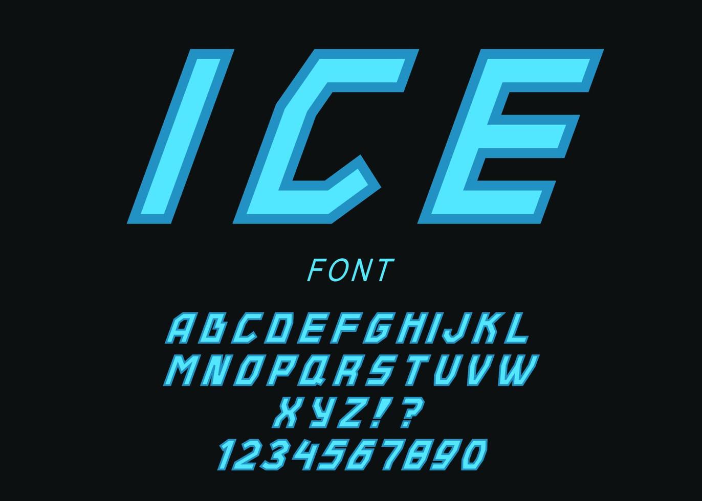 fuente de vector de hielo tipografía moderna