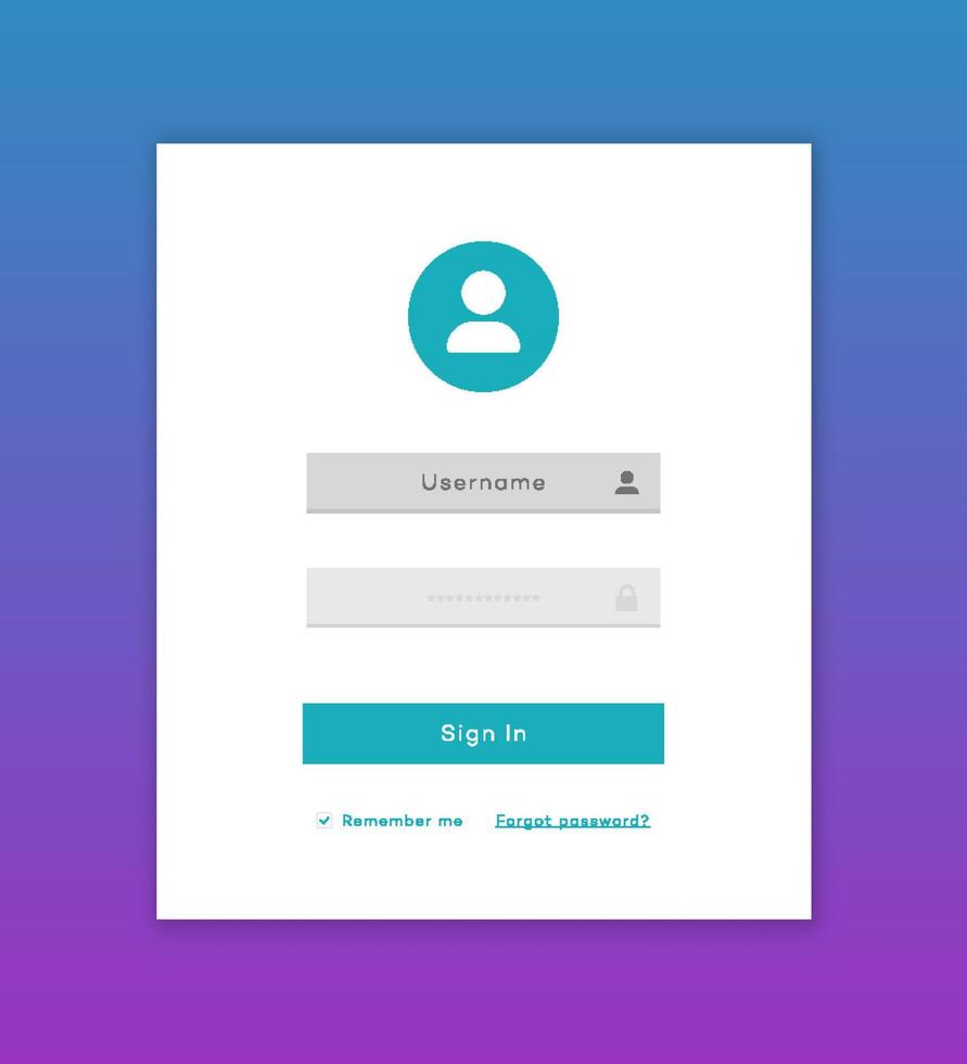 Vector login form page template