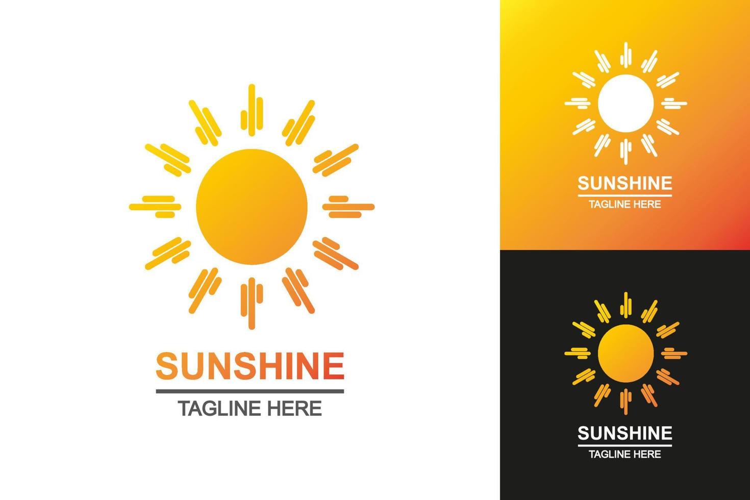 el logotipo de sol establece un estilo colorido para el emblema de verano vector