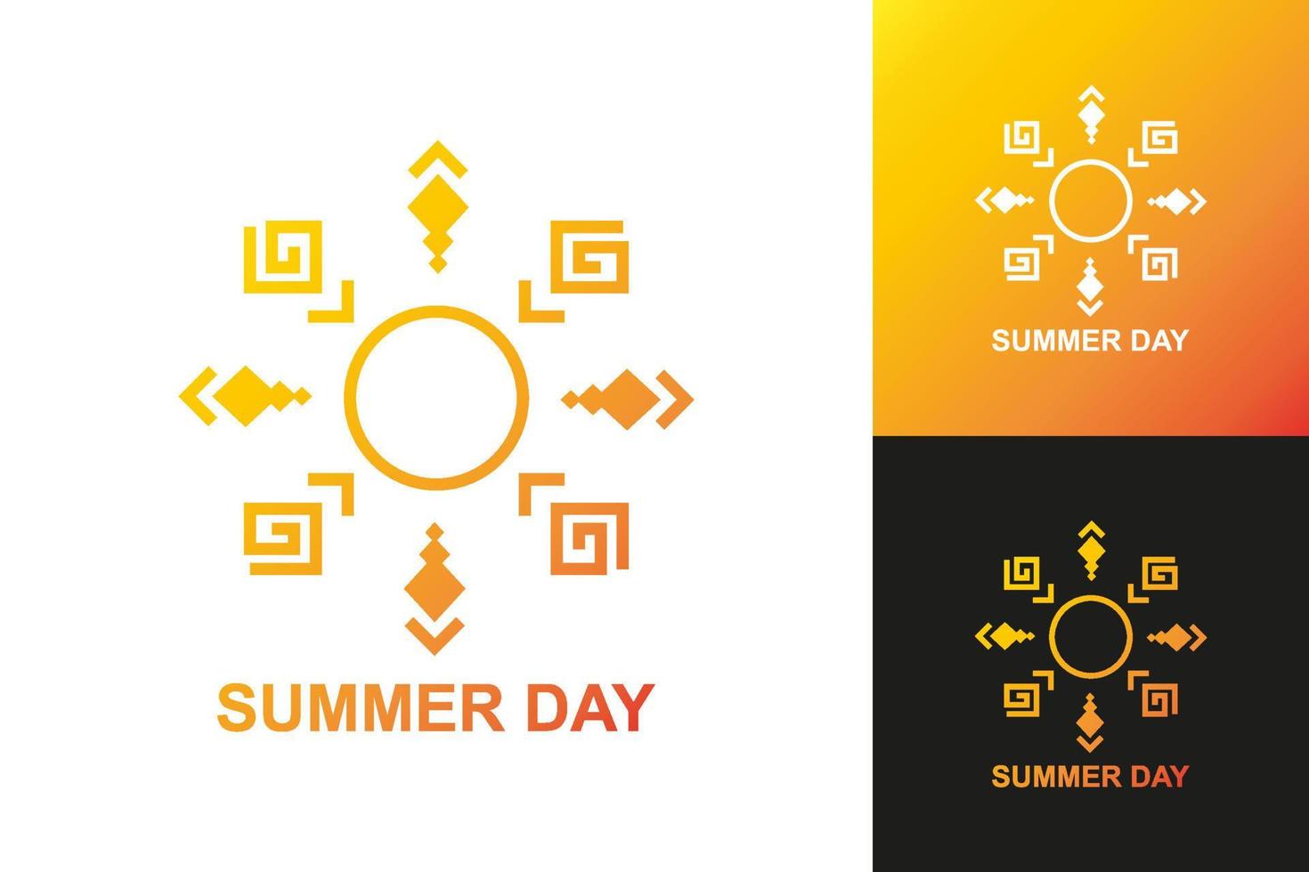 el logotipo del día de verano establece un estilo degradado moderno para la empresa de viajes vector