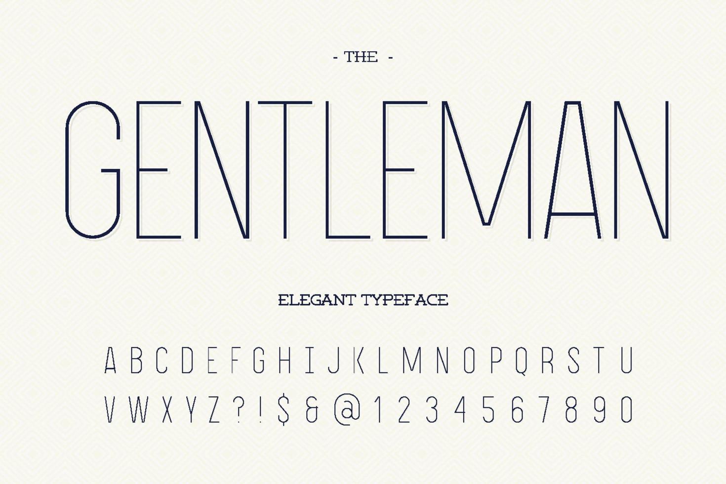 Gentleman elegant typeface. Modern typography sans serif style vector