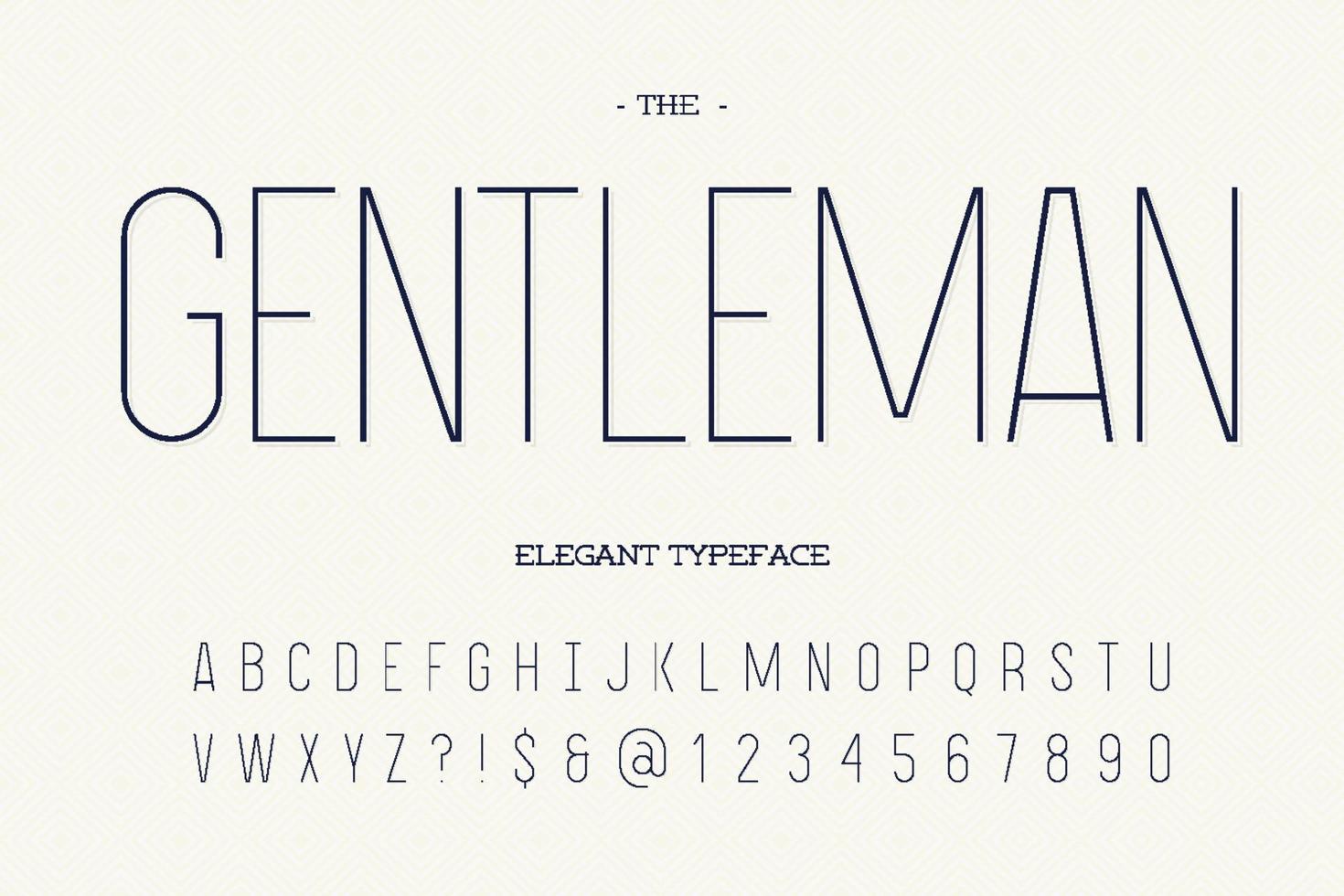 Gentleman elegant typeface. Modern typography sans serif style vector