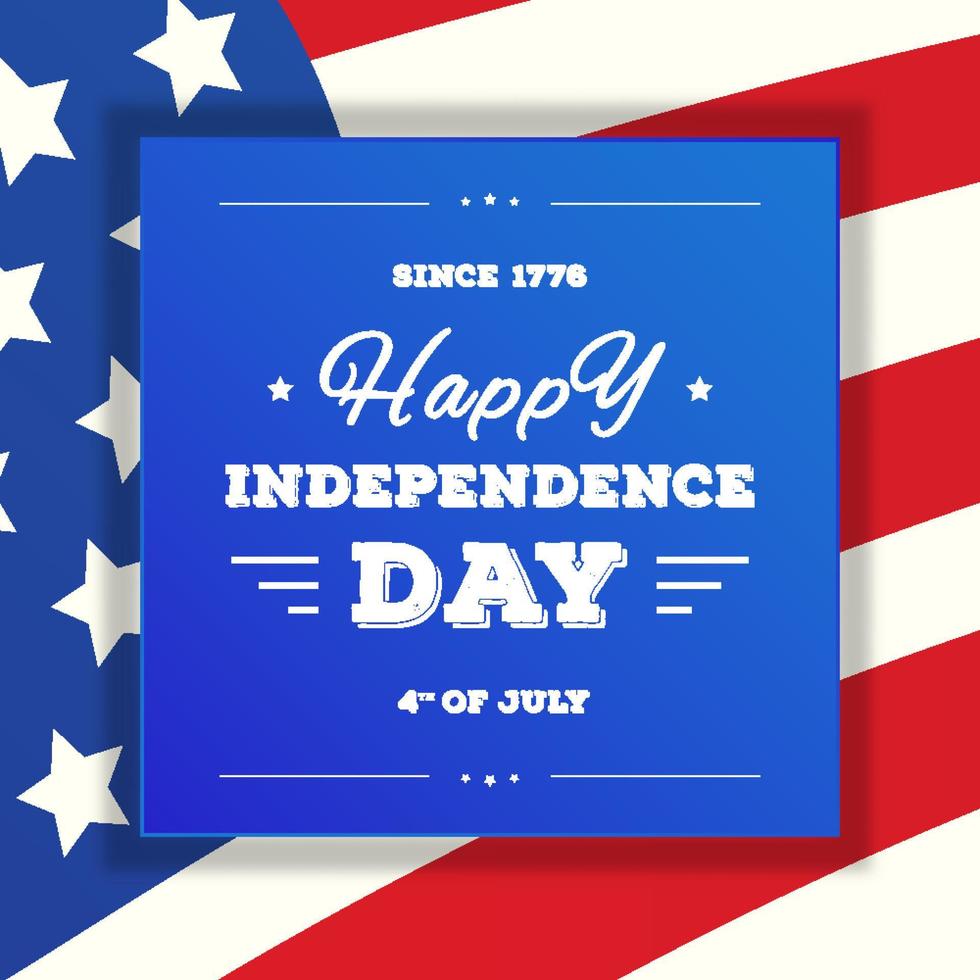tarjeta de venta del cuatro de julio. banner de feliz día de la independencia en la bandera americana vector