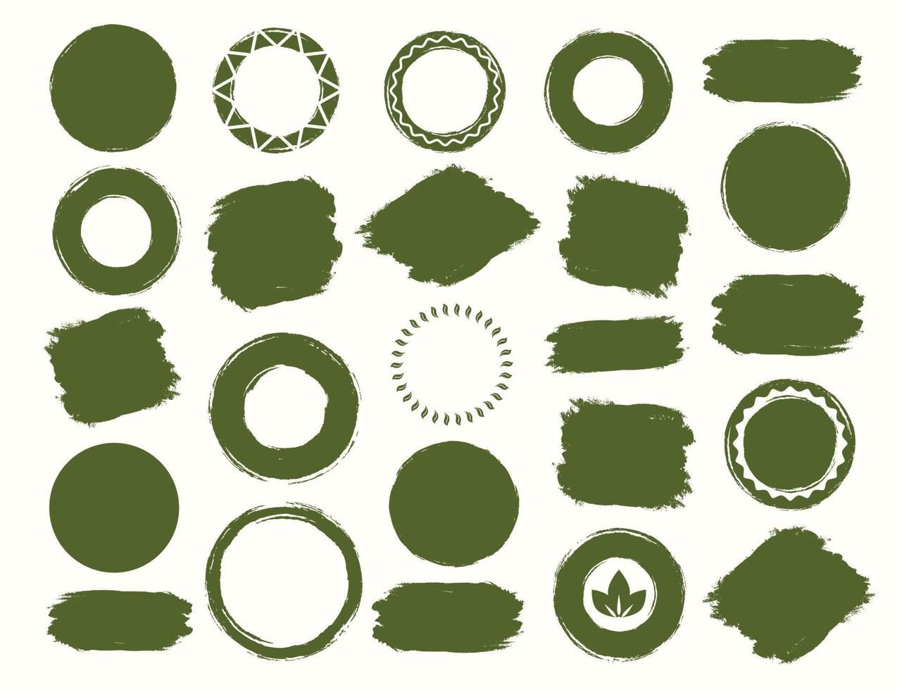 conjunto de color verde de formas de acuarela para bio emblema vector