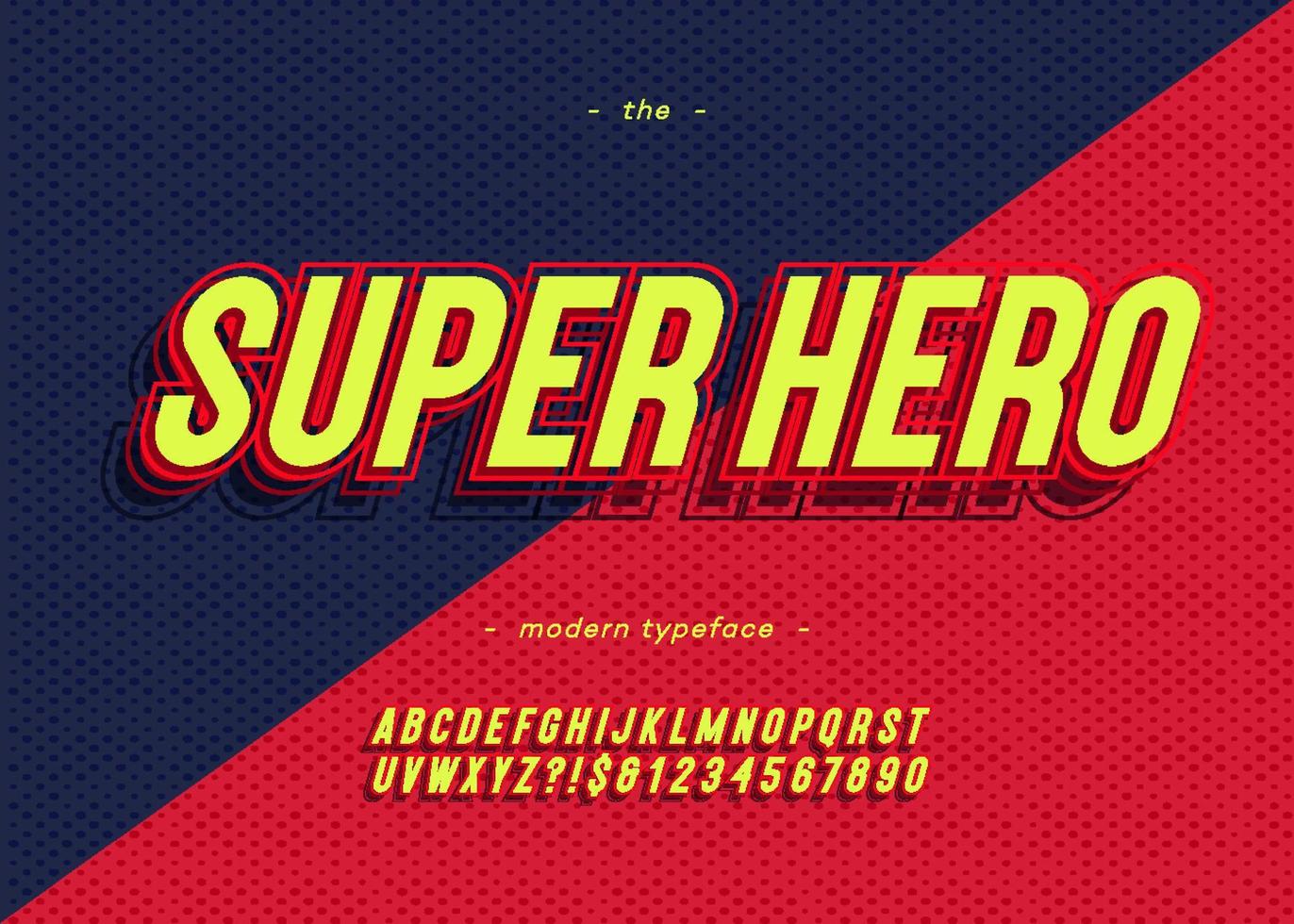 Vector bold super hero font trendy typography colorful style 7656535