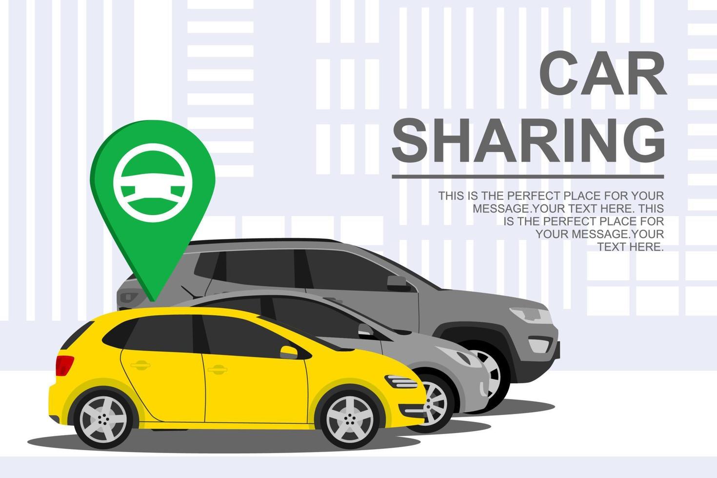 car sharing banner with auto vector