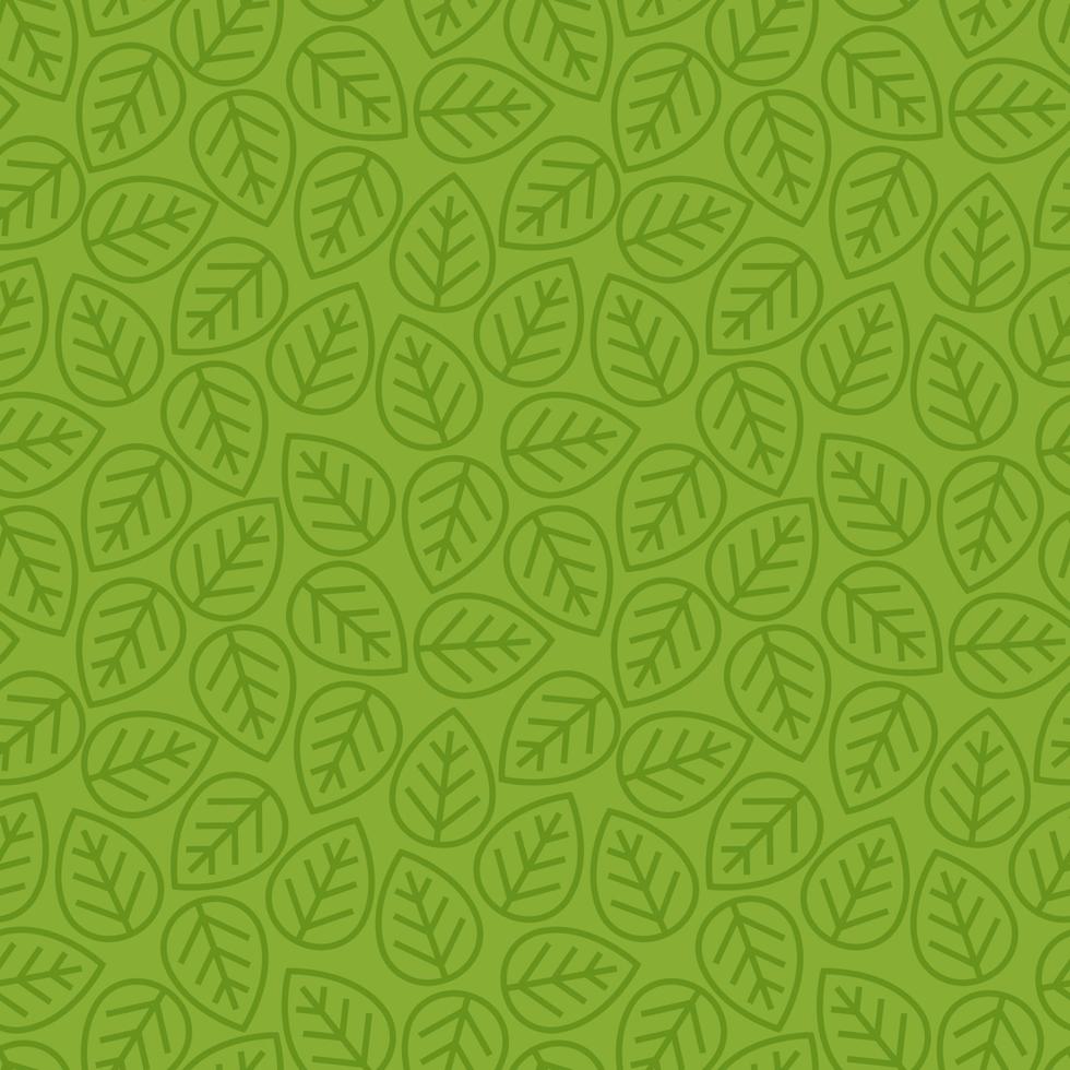 Leaves seamless pattern green color line style for decoration ecology company vector
