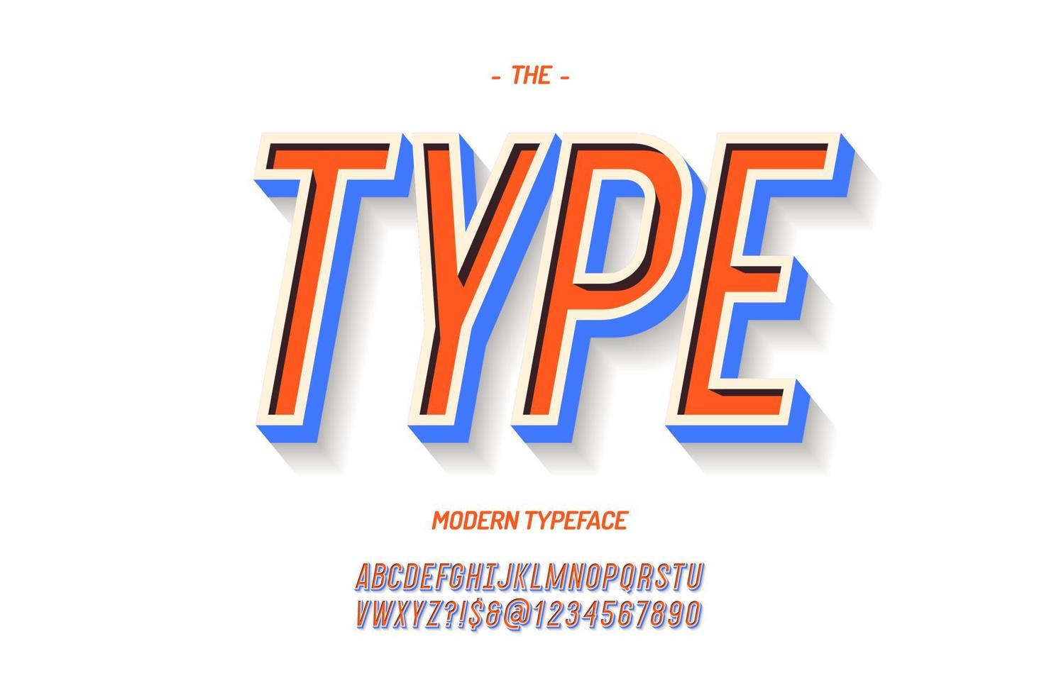 Vector bold font 3d colorful style