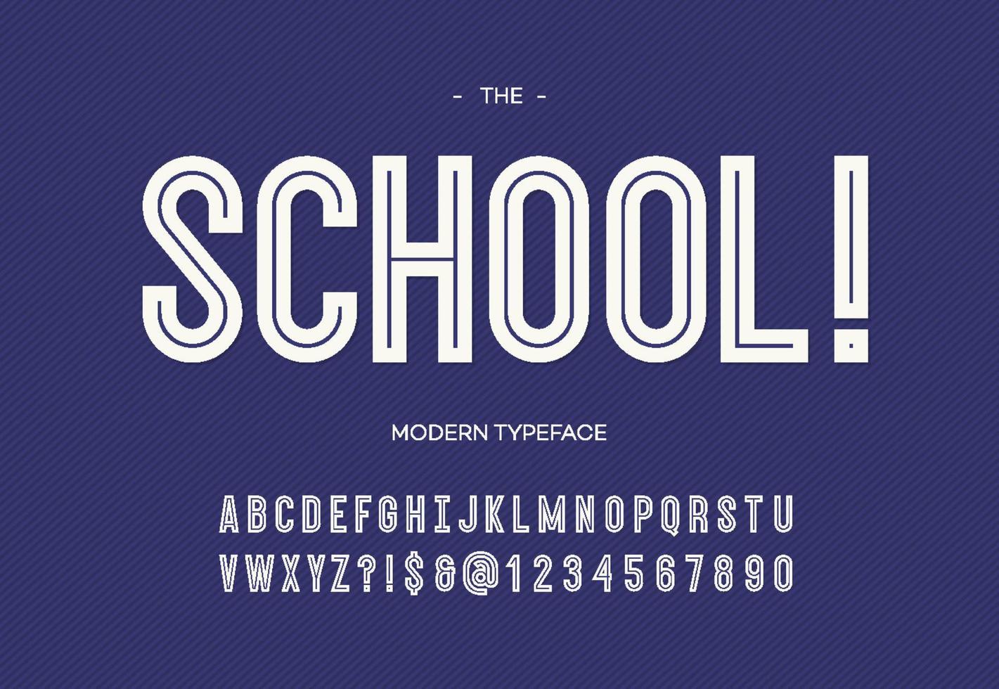 fuente moderna de la escuela. alfabeto tipografía de moda estilo negrita color blanco vector