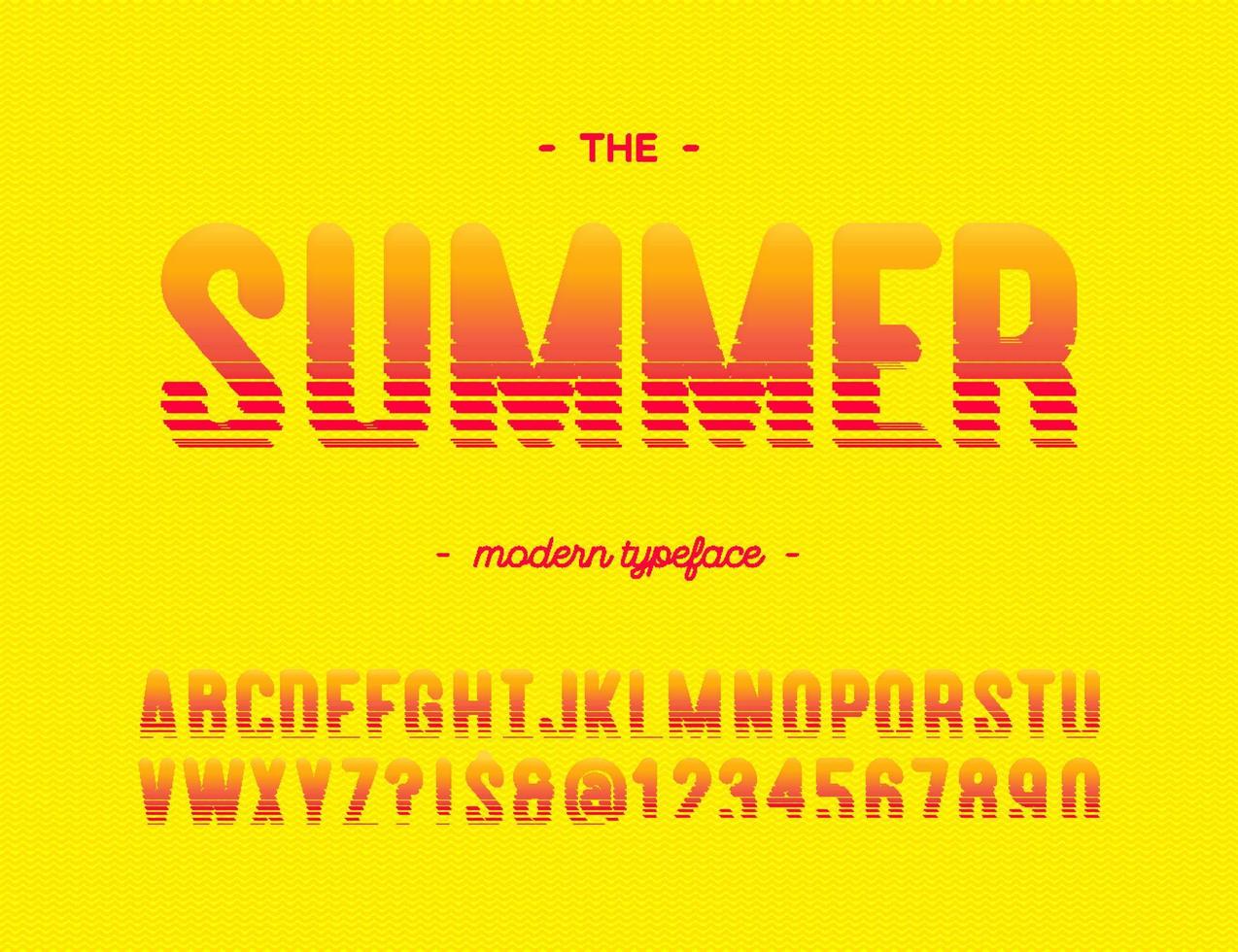 vector verano fuente colorida tipografía moderna
