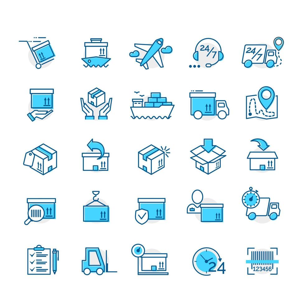 conjunto de iconos de entrega de color para su proyecto de diseño de aplicaciones aislado sobre fondo blanco. iconos logísticos. ilustración vectorial vector