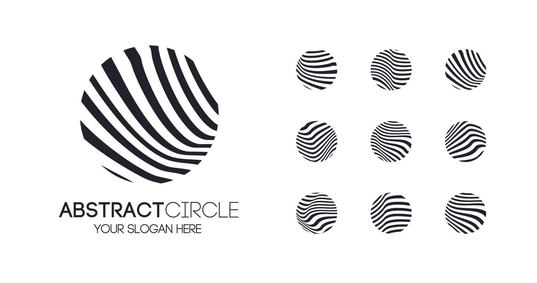 Abstract linear logotype set black color vector
