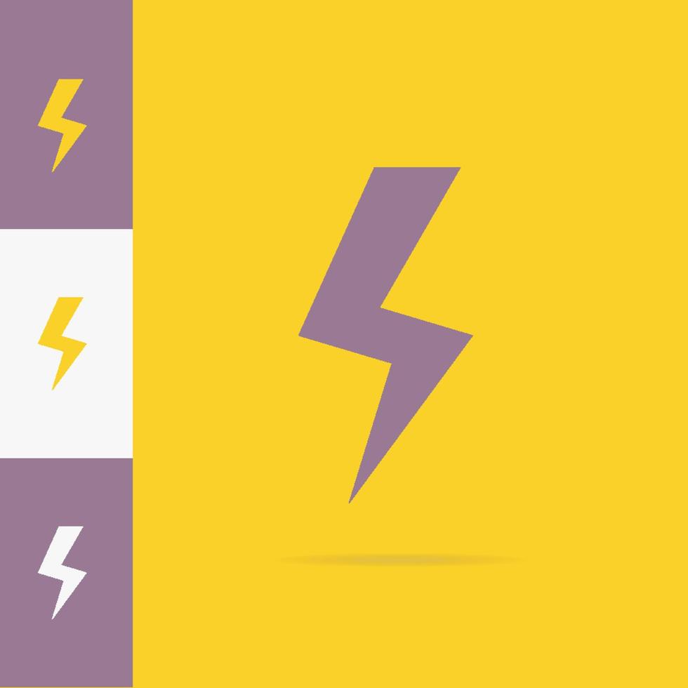 Vector lightning bold icon set