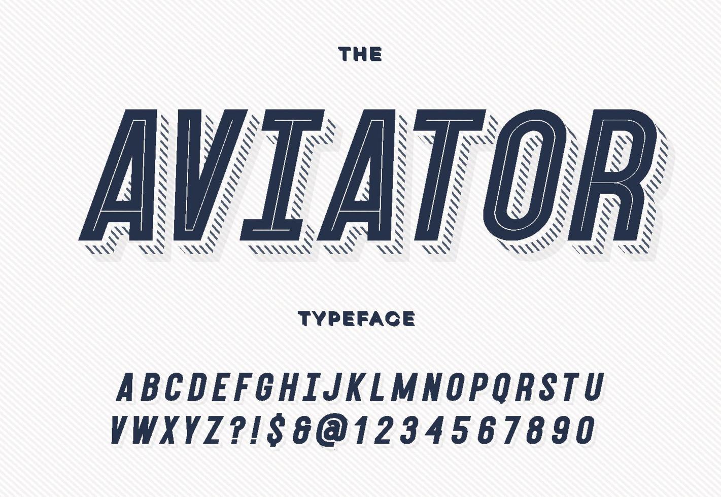 Aviator trendy typeface vector